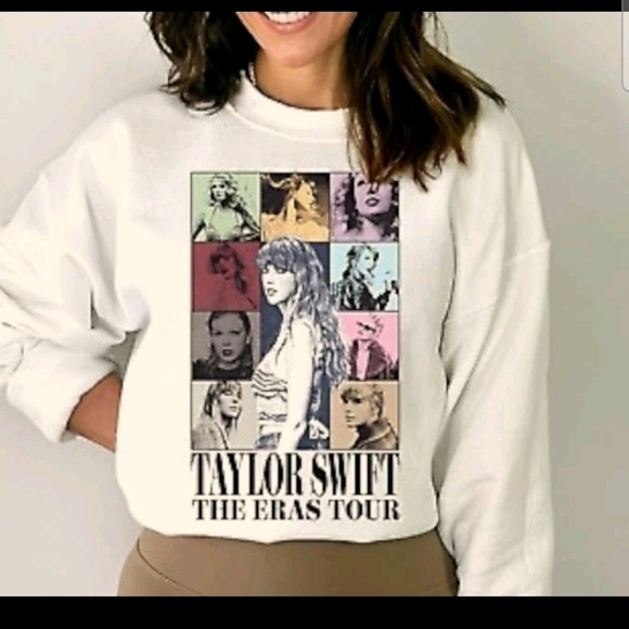 Taylor Swift Tops - Taylor Swift Womens The Eras Tour Cream Sweatshirt S